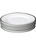Silver-rim Dessert Plate 6-piece Set - 21 Cm