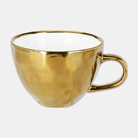 Home Deco and More Porcelain Large Metallic Gold Mug, Packshot View