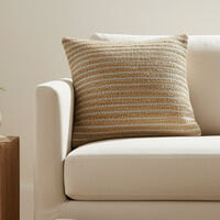 Deko and Co Lurex Square Jute Cushion, Silver, 45x45-cm, Packshot View