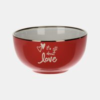 Stoneware Valentine-inspired Gold-rimmed Bowl