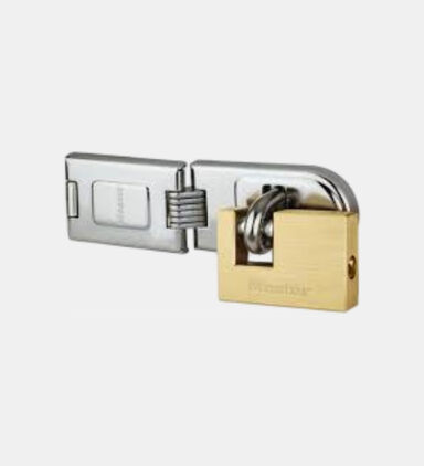 Master Lock Polished Brass Rectangular Padlock, Packshot View