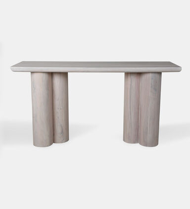 Home Deco and More Acacia Wood Spherical Legs Console, Packshot View
