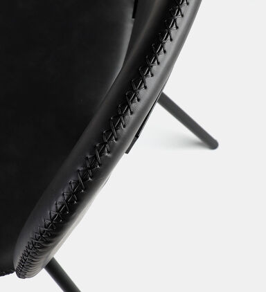 Home Deco and More Nappo Leather Chair, Dark-grey, Packshot View