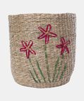 Seagrass Flower Embellished Basket
