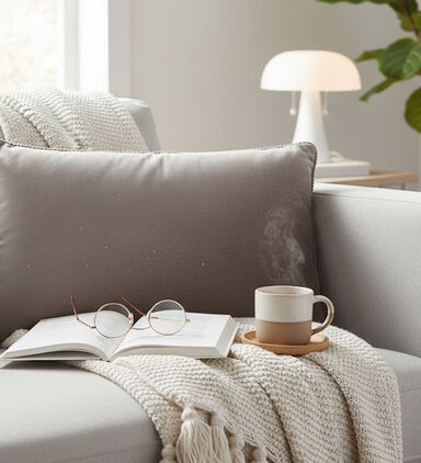 Deko and Co Vince Velvet Rectangle Cushion, Anthracite, 40x60-cm, Packshot View