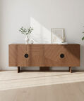 Home Deco and More Marley Walnut Sideboard, Natural, 200x50x82-cm, Packshot View