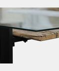 Home Deco and More Cuba Glass Top Wooden Coffee Table, Packshot View