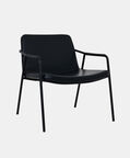 Dan Form Boto Metal Leather Lounge Chair, Black, Packshot View