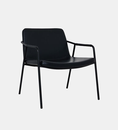 Dan Form Boto Metal Leather Lounge Chair, Black, Packshot View