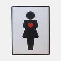 Women Metal Toilet Sign 27x35 Cm