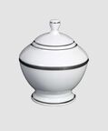 Silver-rimmed Porcelain Sugar Box