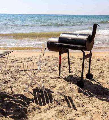 Bbq Lidded Fire Bowl Train Smoker