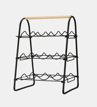 Excellent Houseware Metal Wood Wine Rack 9-bottles, Packshot View