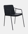 Dan Form Boto Leather Dining Armchair, Black, Packshot View