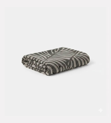 H and S Collection Cotton Woven Plaid Throw, Beige, Packshot View