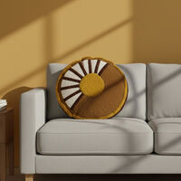 Home Deco and More Sun Cotton Round Cushion, Packshot View