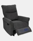Home Deco and More Chad Swivel Recliner, Black, Packshot View