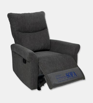 Home Deco and More Chad Swivel Recliner, Black, Packshot View