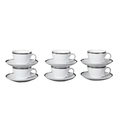 Silver-rimmed Coffee Cup 6-piece Set