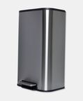 Home Deco and More Soft Close Fingerprint Proof Pedal Bin, Silver, 30-l, Packshot View