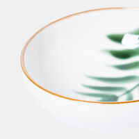 Home Deco and More Leaf Print Round Porcelain Bowl 4-piece Set - 15.8x6 Cm, Packshot View